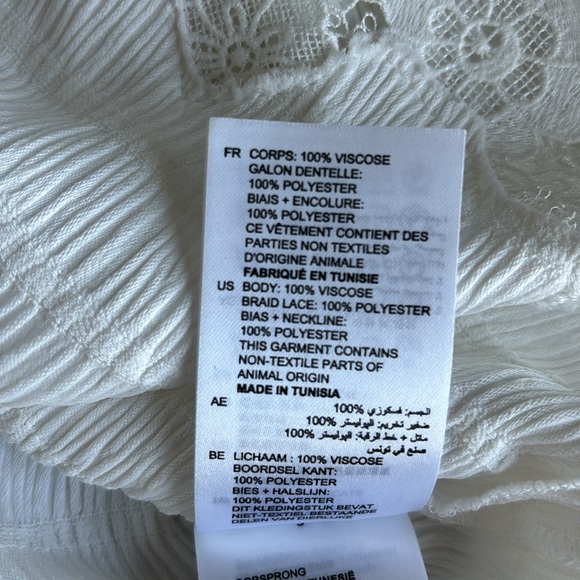 Sandro Paris off white lace trim top - Picture 9 of 9